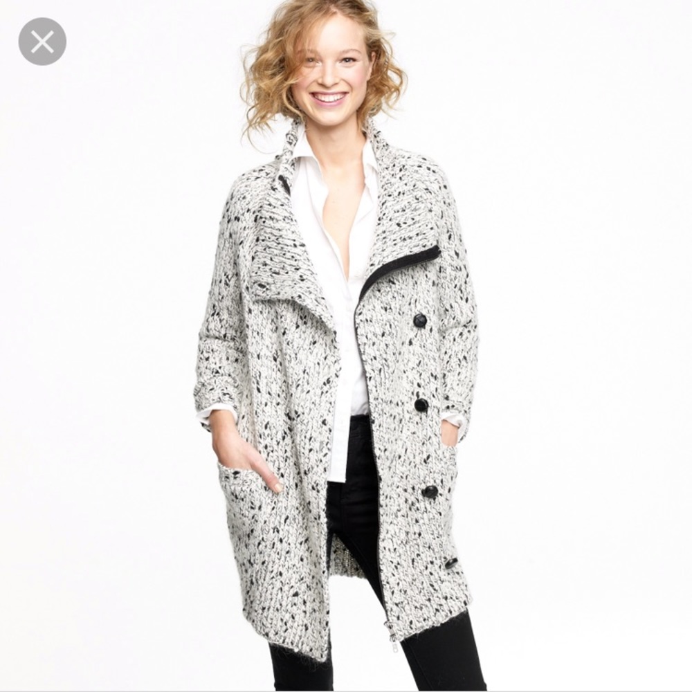 J Crew Snowden Funnelneck Sweater Jacket